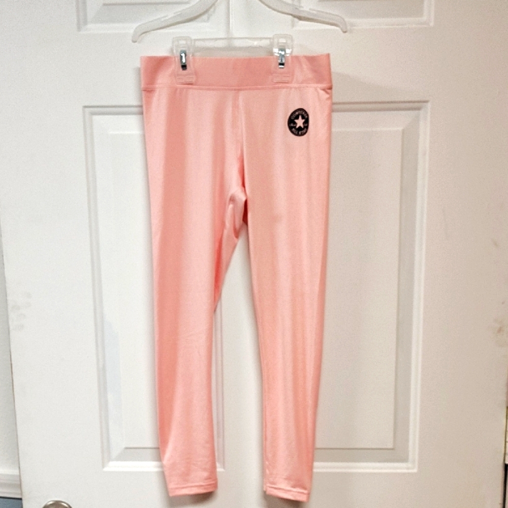 Converse girls pink leggings size L NWT
